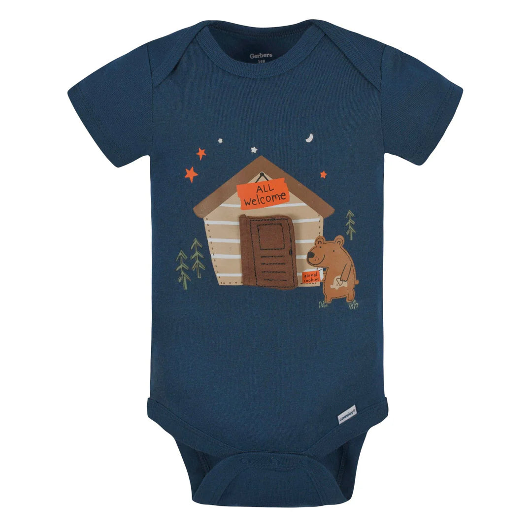 Bodysuits Bebé Niño Osito Manga Corta 3 Piezas, 0-3M, Gerber