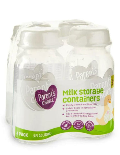 Set de 4 Contenedores para Almacenar Leche Materna Parents Choice 5 Oz 🇺🇸