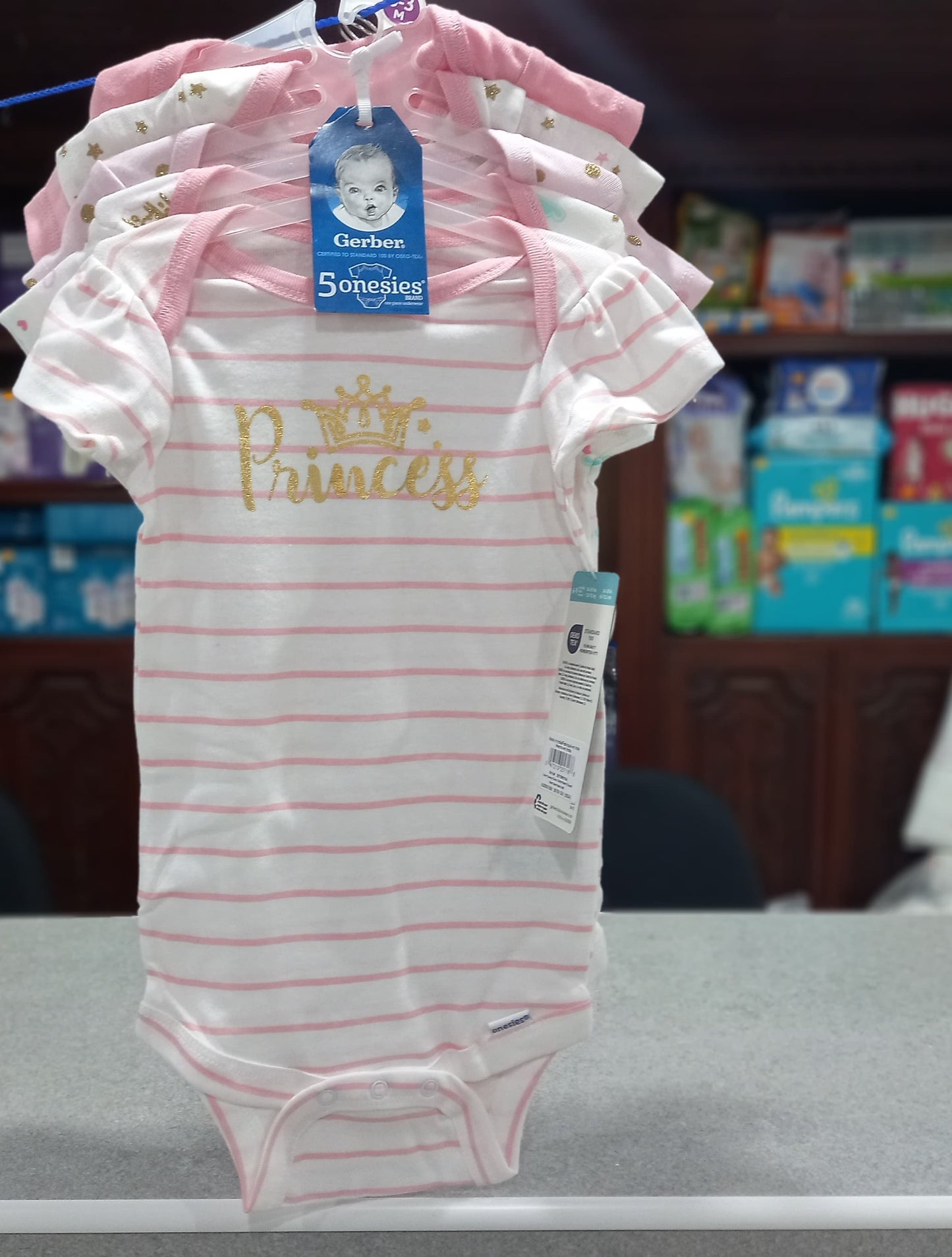 Bodysuits Bebé Niña Castillo Manga Corta 5 Piezas, 6-9M, Gerber