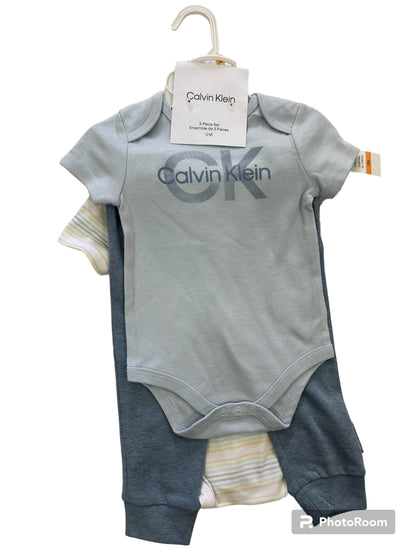 Calvin Klein set de 3 onesies azul cielo