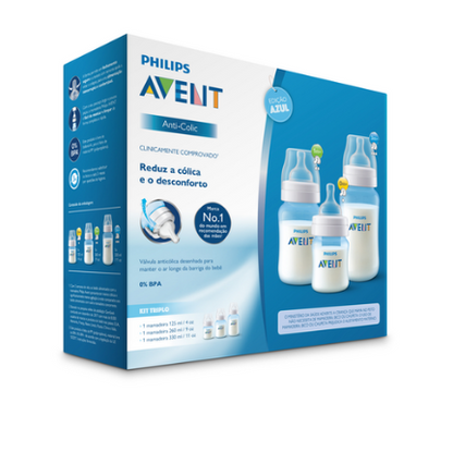 Set de Biberones Anticólicos 4/9/11oz, Philips Avent